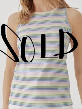 PACT Softspun High Neck Tank Prism Stripe
